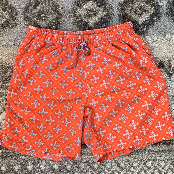 Peter Millar Other - Peter Millar Orange Blue Geometric Swim Trunks Med